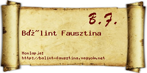 Bálint Fausztina névjegykártya